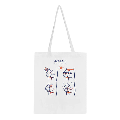 Sac cabas en coton avec une illustration mignonne et drôle de petites fesses